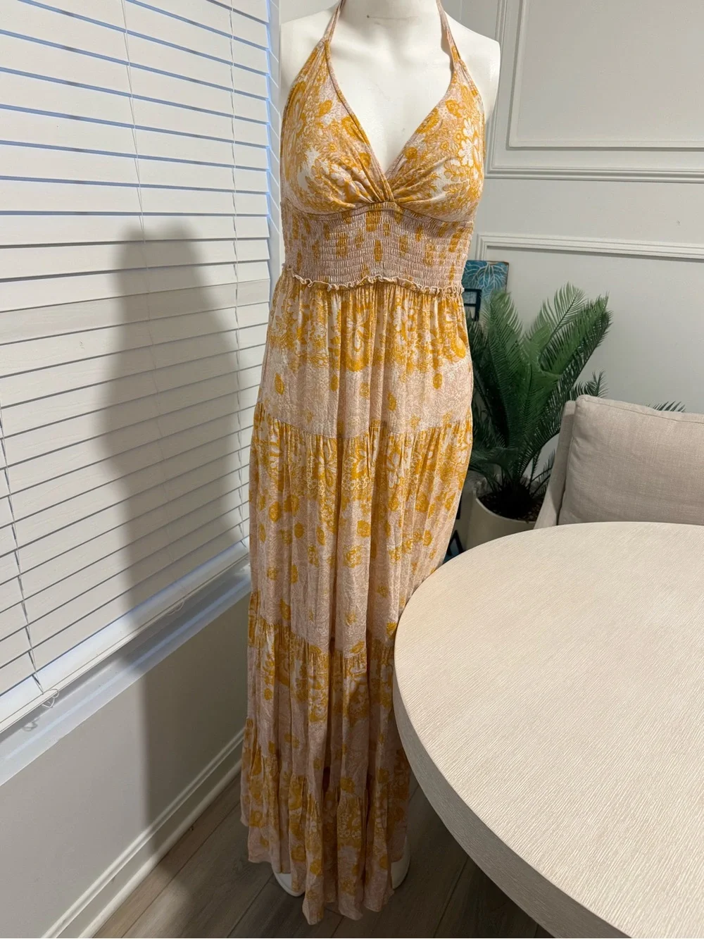 Free People Cream and Yellow Knit Maxi Dress - Picture 3 of 7